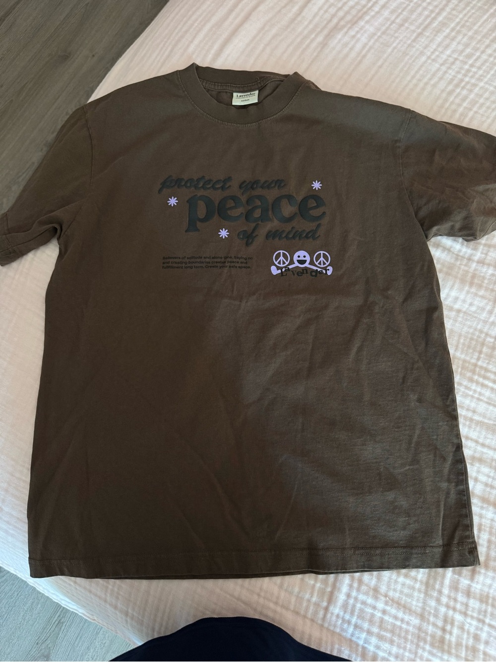 Peace of Mind Graphic T-Shirt - Brown